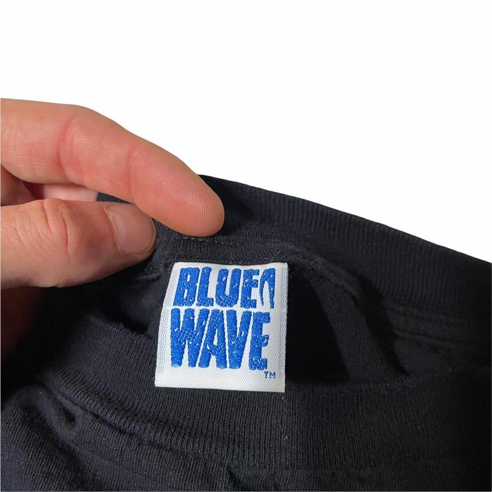 Vintage 90s Surf Shop Blue Wave Single Sitch Shirt‎ Embroidered - Picture 2 of 5